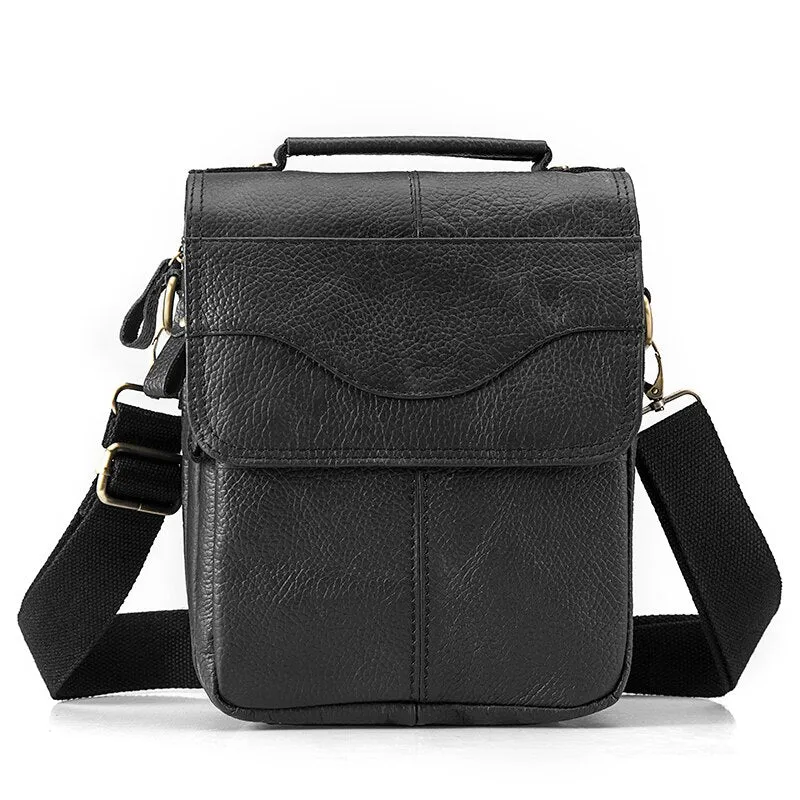 West Louis™ Casual Design Tablet Size Leather Crossbody Bag