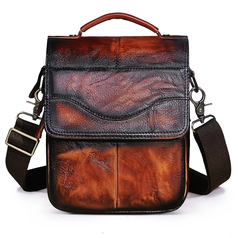 West Louis™ Casual Design Tablet Size Leather Crossbody Bag