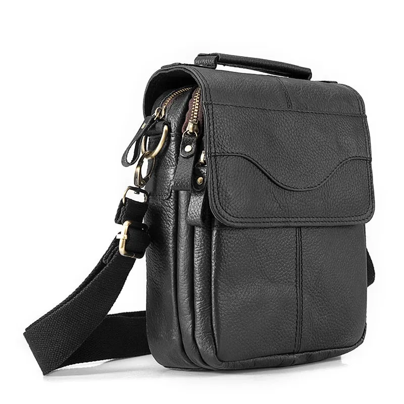 West Louis™ Casual Design Tablet Size Leather Crossbody Bag