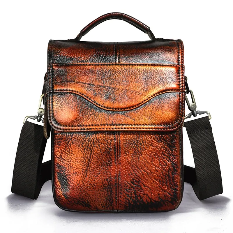 West Louis™ Casual Design Tablet Size Leather Crossbody Bag