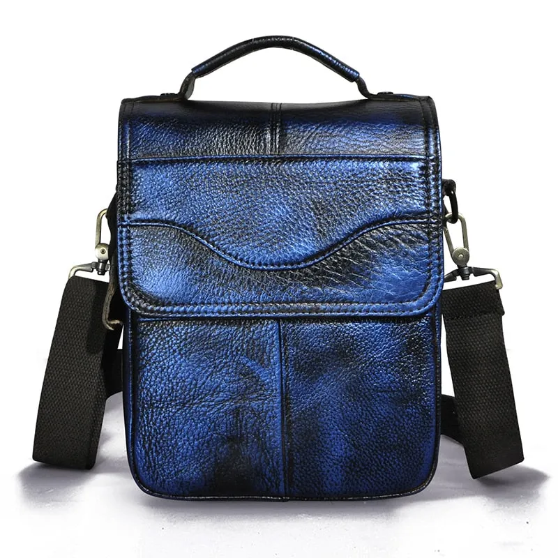 West Louis™ Casual Design Tablet Size Leather Crossbody Bag