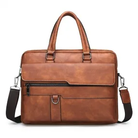 West Louis™ Exclusive Design Split Leather Briefcase