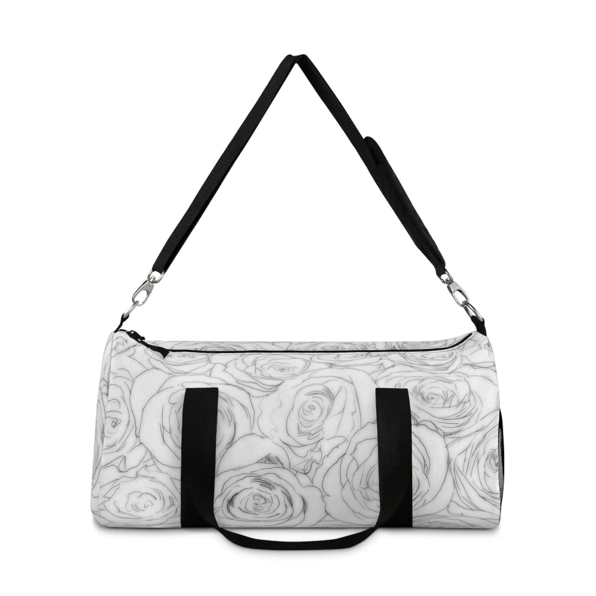 White Rose Duffel Bag Flower Lover Gym Bag